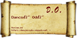 Dancsó Odó névjegykártya